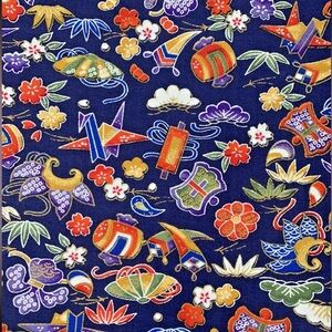 Japanese Cotton Fabric Traditional Origami Crane Kasa Sakura Print 2 yrd+18"x42"